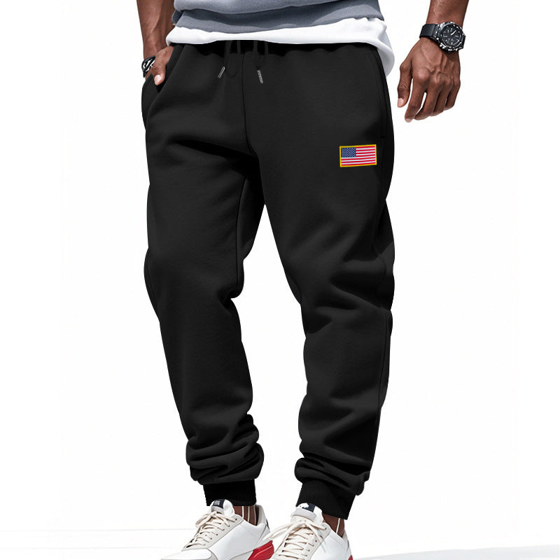 Casual men's sports pants with American flag Lune London