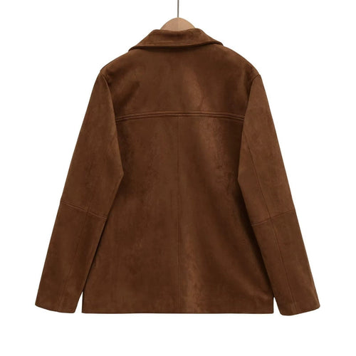 Amarae | Simple Suede Single-Breasted Jacket