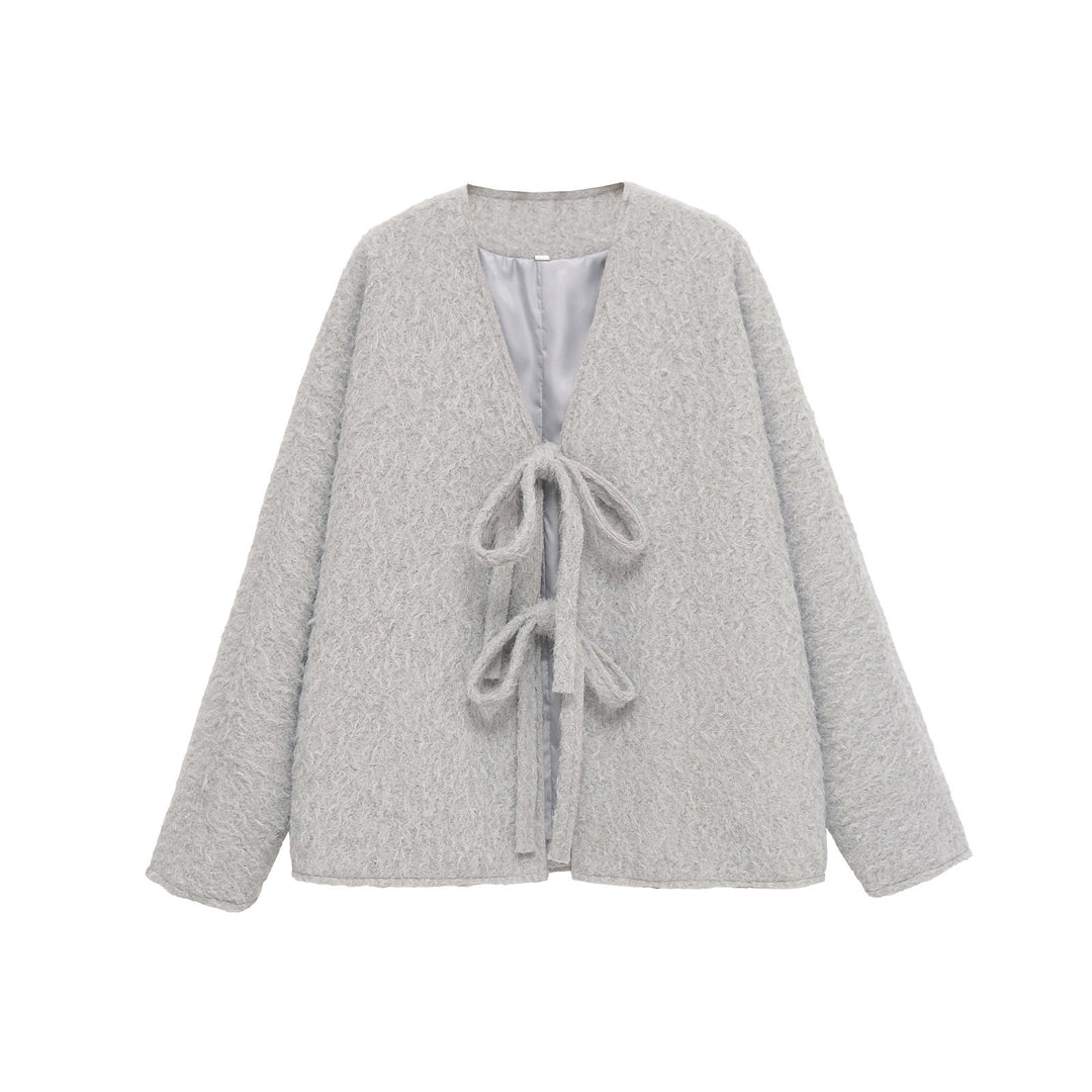 Ladies soft teddy jacket with adjustable drawstring Lune London