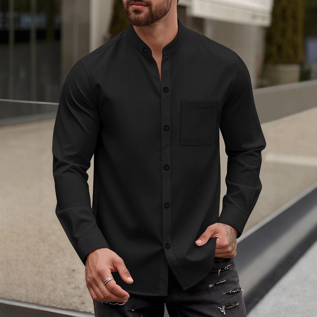 Men's Elegant Shirt with Stand Collar Amarae