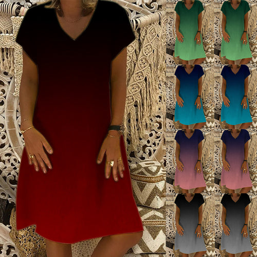 Ladies leisure V neck shift dress Amarae