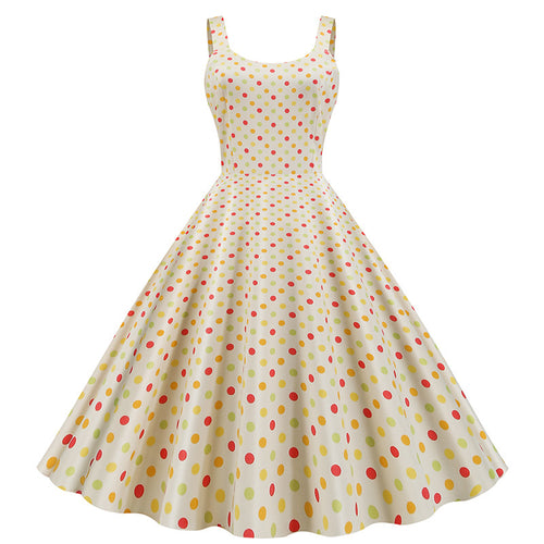 Robe swing pour femmes avec motif à pois classique et coupe évasée Chic & Stil