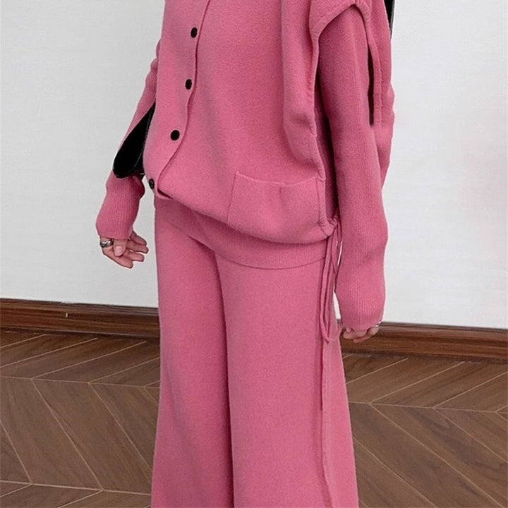 Blazer en tricot confortable pour femmes avec fermeture à bouton et poches Chic & Stil