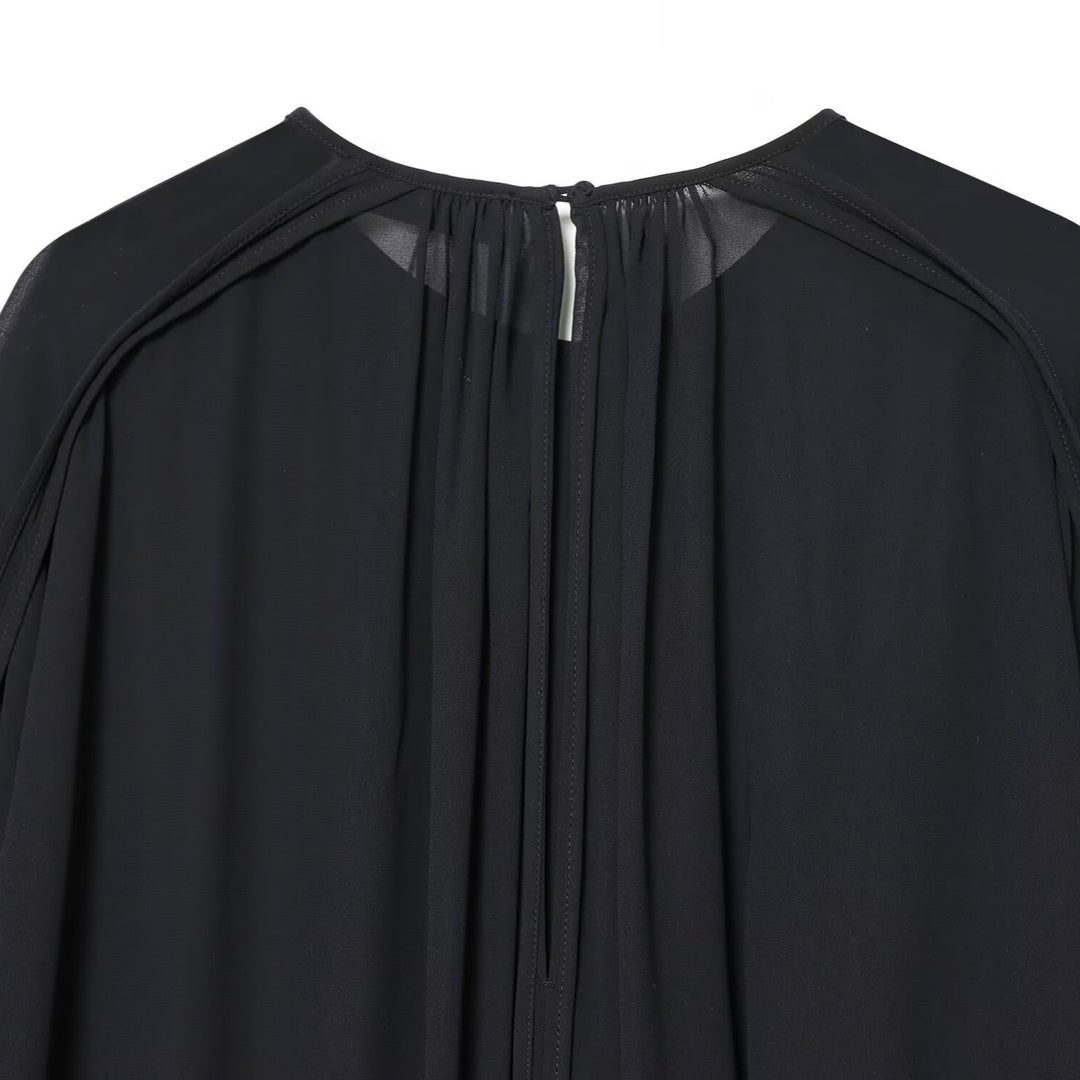 Women's asymmetrical ruffle tunic with gathers Amarae
