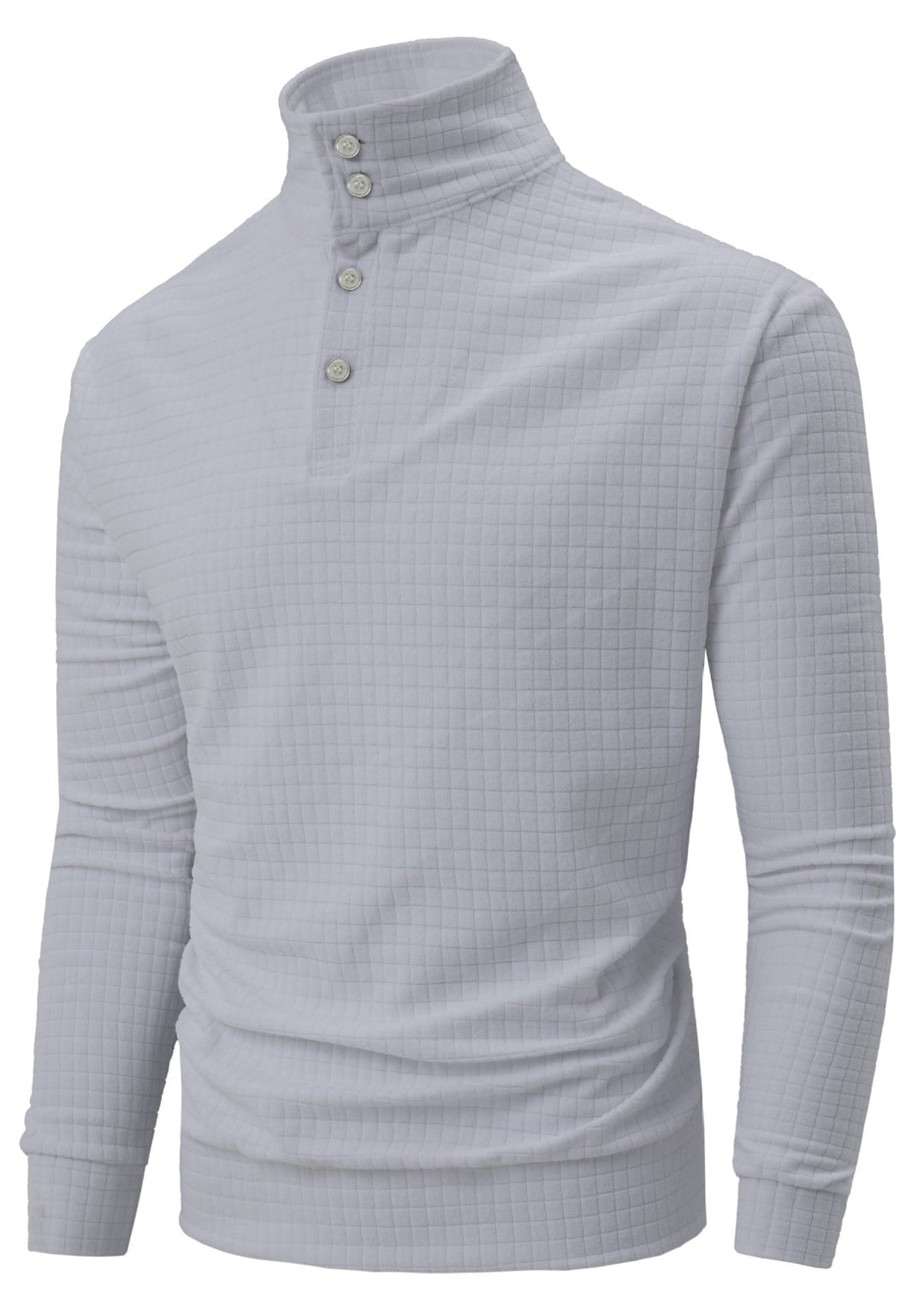Men's Long Sleeve Polo with Structured Surface Lune London