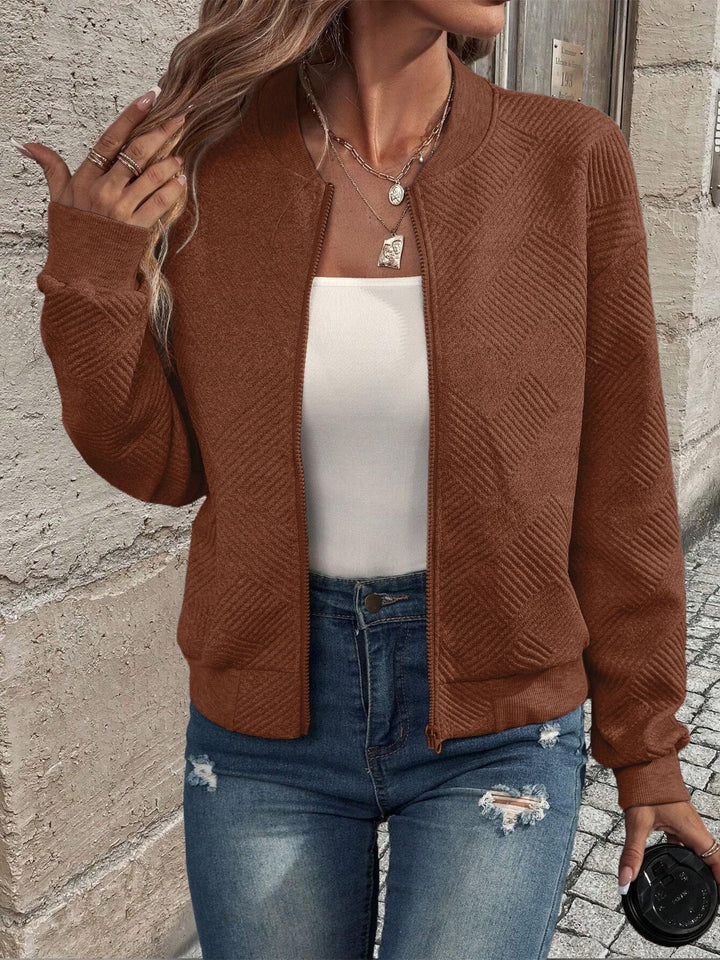 Veste en fleece pour femmes de loisirs avec surface structurée Chic & Stil