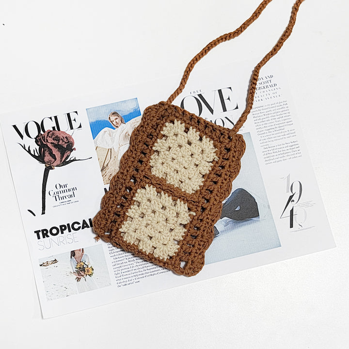 Ladies colorful crochet crossbody bag Lune London