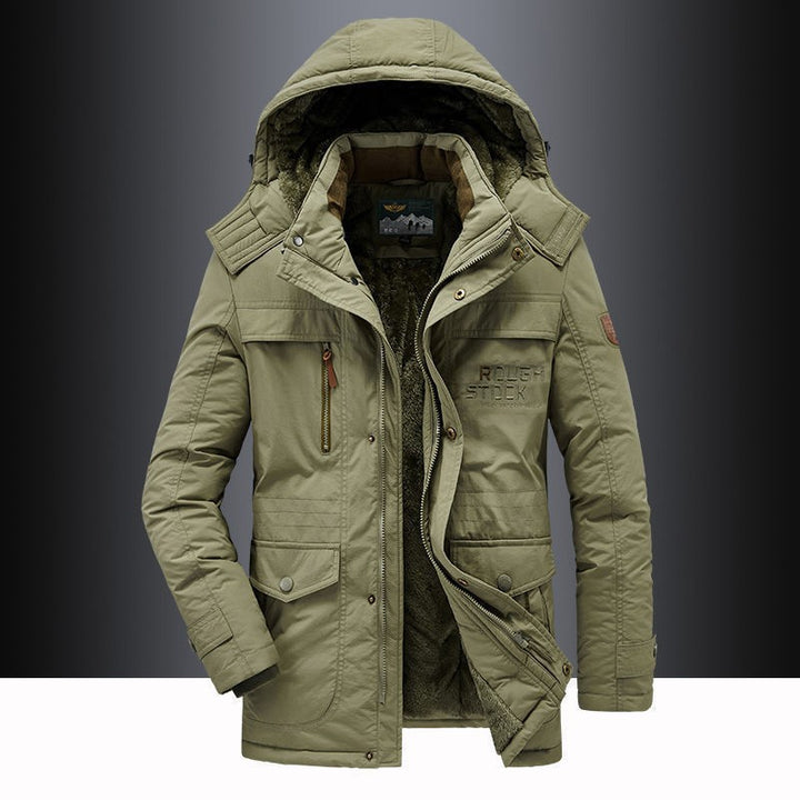 Winter jacket for men lined with removable hood Lune London