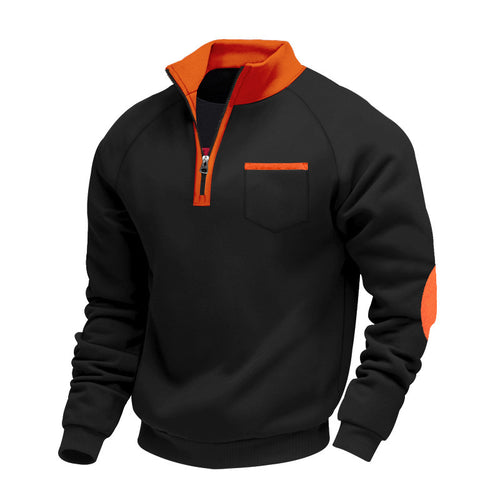 Fleece sweater for men with high collar and zip closure on the side Amarae