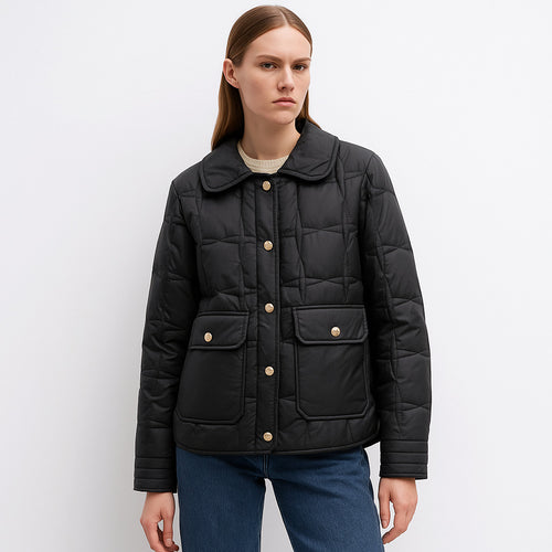 Fashionable women's quilted jacket with pockets and button closure Amarae