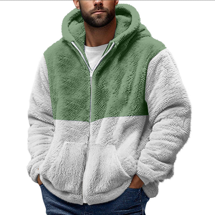 Men's cozy fleece jacket with practical pockets and high collar Chic & Stil