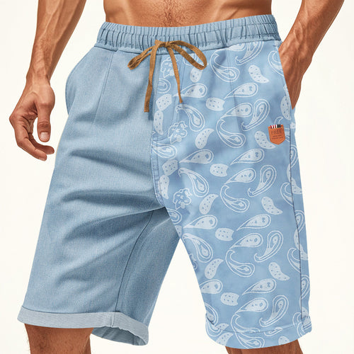 Casual beach shorts for men with elastic waist and colorful pattern Amarae