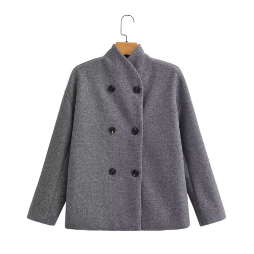 Women's trendy wool coat with double button closure Amarae