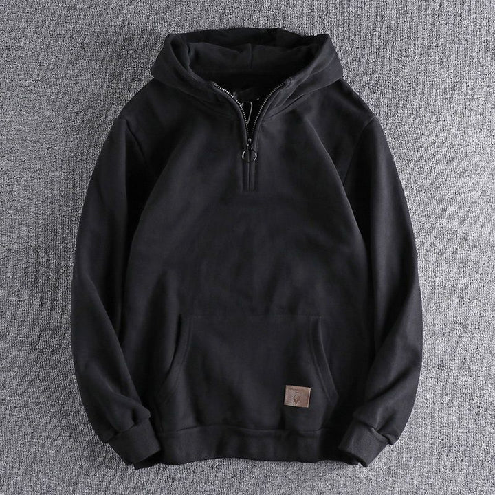 Men's hoodie with short zipper and practical kangaroo pocket Amarae