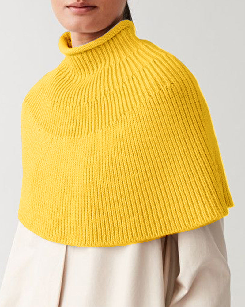 Women knitted cape with high collar Lune London