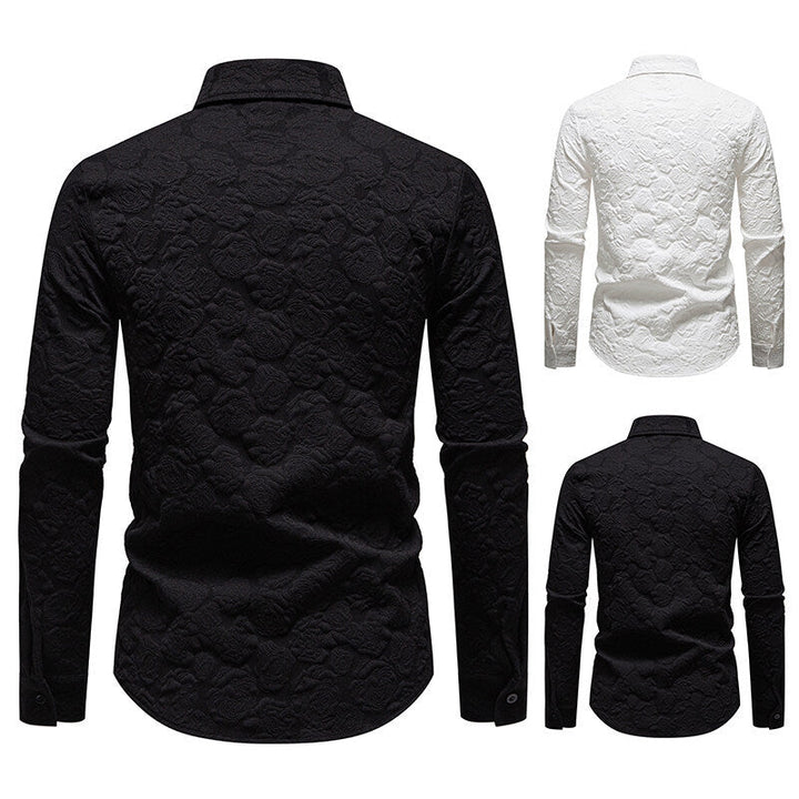 Men's Long Sleeve Shirt with Textured Design Amarae