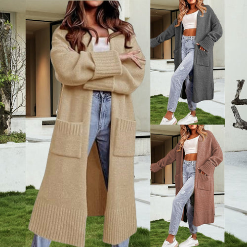 Ladies chunky knit cardigan with deep pockets and soft material Amarae