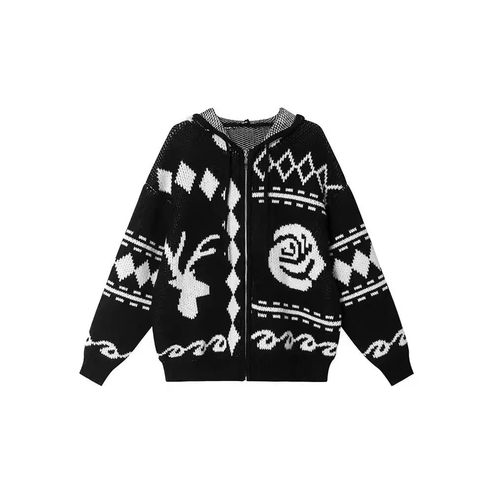 Cardigan en tricot épais pour femmes avec un motif accrocheur et une coupe confortable Chic & Stil
