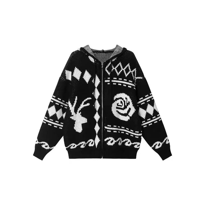 Cardigan en tricot épais pour femmes avec un motif accrocheur et une coupe confortable Chic & Stil