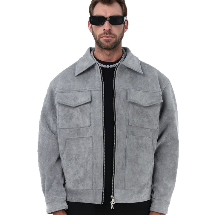 Fashionable suede jacket for men with practical pockets Lune London