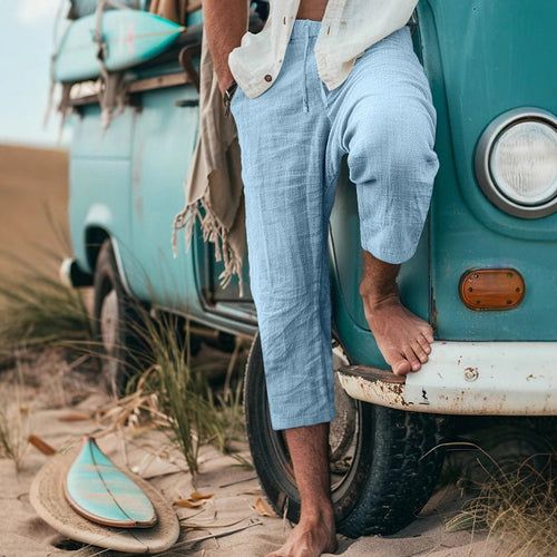 Chino pants for men with a relaxed fit and elastic waistband Amarae