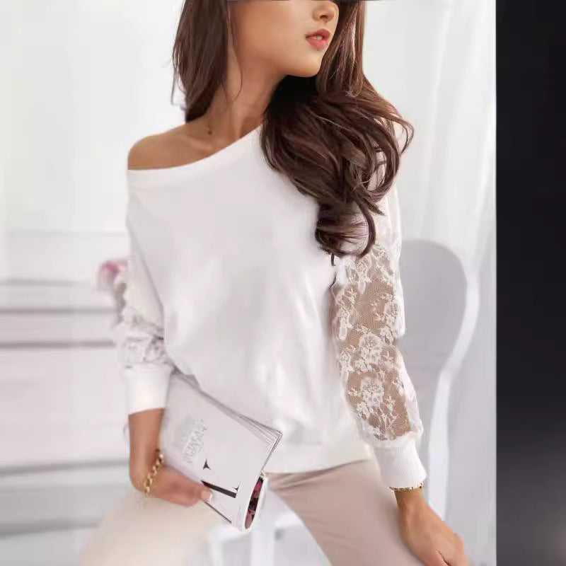 Ladies Off-Shoulder Lace Detail Chic Top and Style