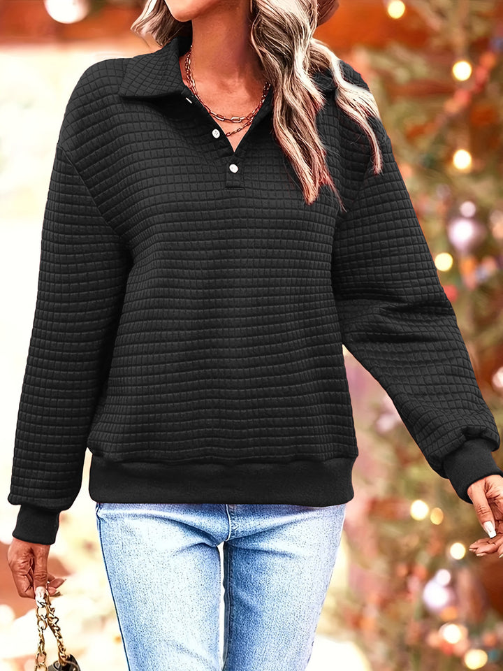 Women's quilted sweater with collar Lune London