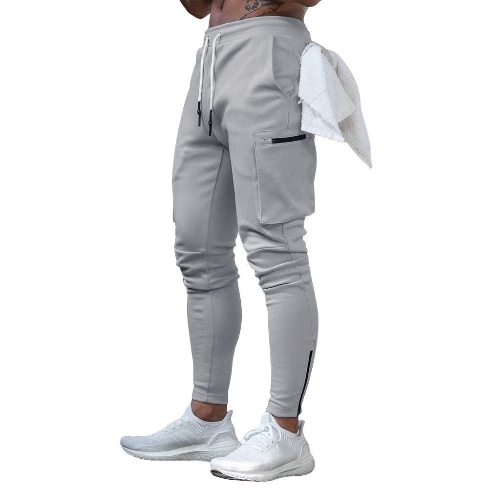 Men's sporty jogger pants with practical zip pockets and slim fit Lune London