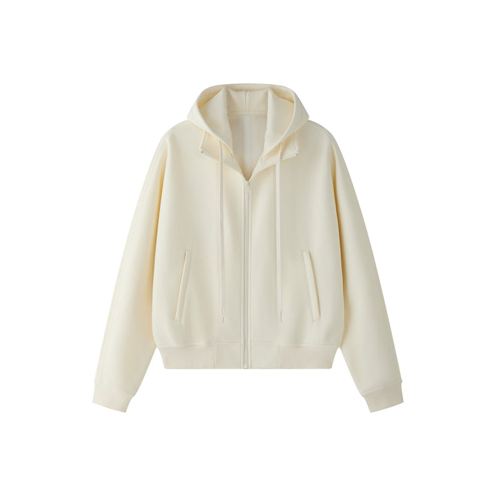 Women's cropped hoodie with high funnel collar and balloon sleeves Amarae
