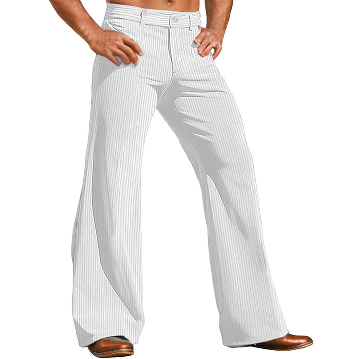 Elegant flared pants for men in vintage style with chic striped pattern and style