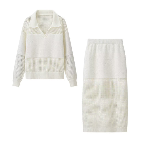 Robe tricotée pour femmes avec décolleté en V moderne et taille élastique