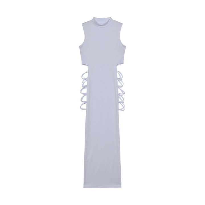 Maxi sleeveless dress with cutouts for women with laces on the side Lune London