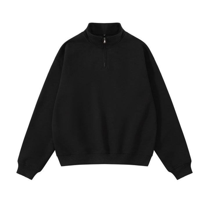 Unisex Oversize-Halfzip-Sweatshirt made of cotton blend with standing collar and ribbed cuffs Amarae