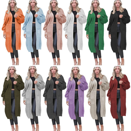 Knit cardigan for women with long sleeves featuring an elegant structured design and practical pockets Amarae