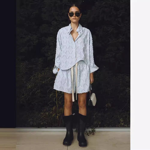 Shorts décontractés pour femmes avec taille élastique et motif slidic Chic & Stil