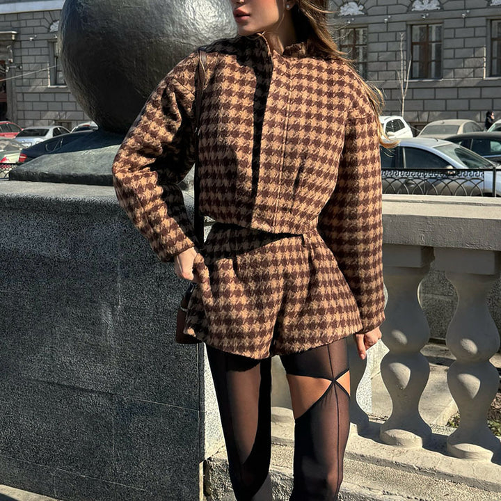 Lune London houndstooth design ladies cropped jacket