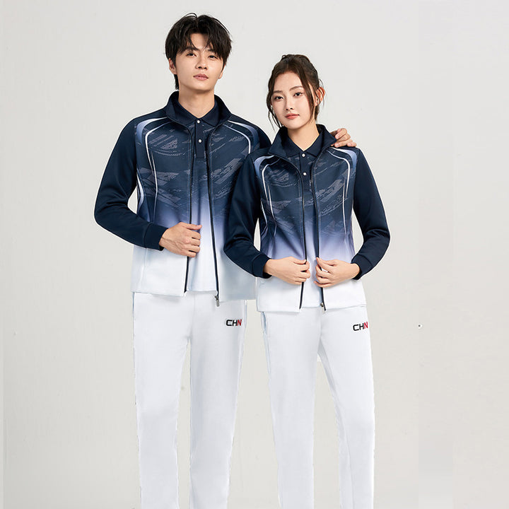 Unisex Performance Training Set with Gradient, Stretch Jacket and Comfort Pants Amarae