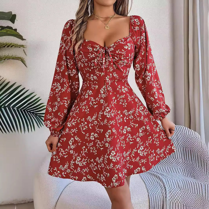 Off-shoulder summer dress for women with floral accents Lune London