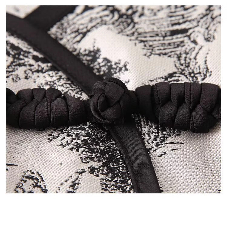 Veste blazer matelassée tendance pour femmes avec impression artistique de maison de campagne Chic & Stil