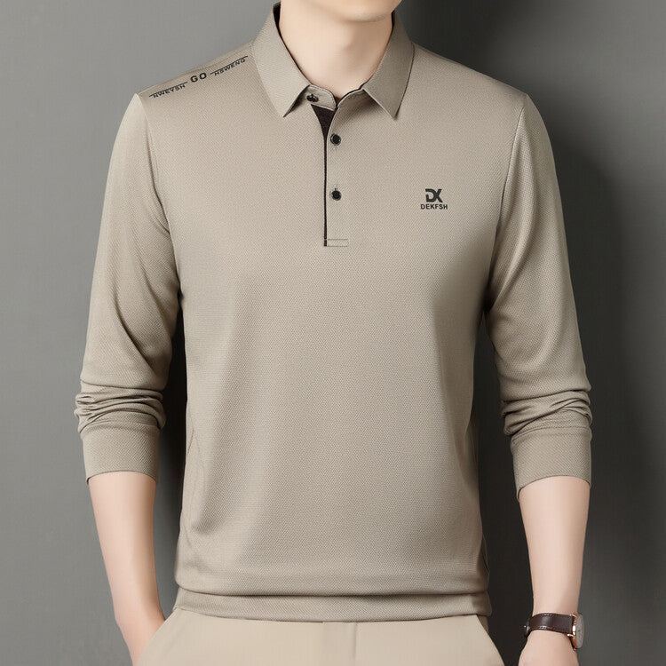 Men's polo with high-quality texture and modern collar Lune London