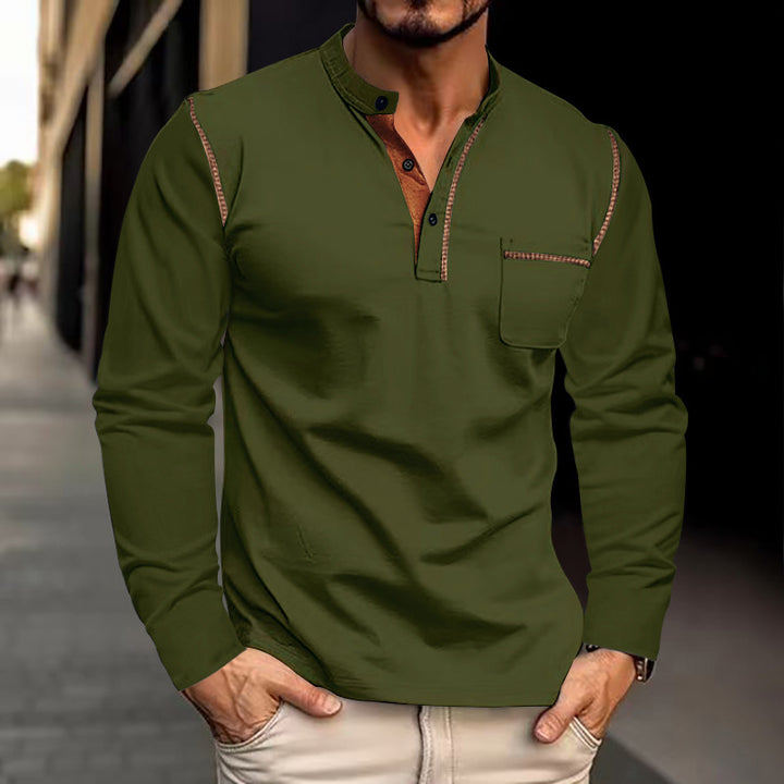Casual long sleeve shirt for men with modern stylish details