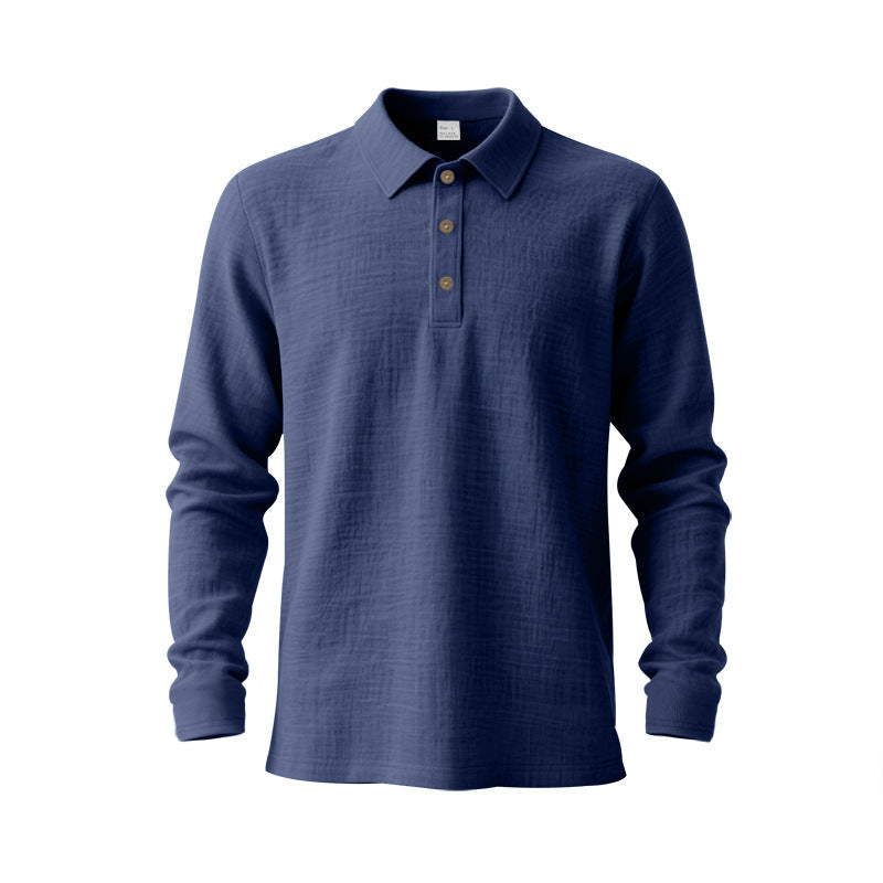 Men's long sleeve polo with structured design and trendy buttons Lune London