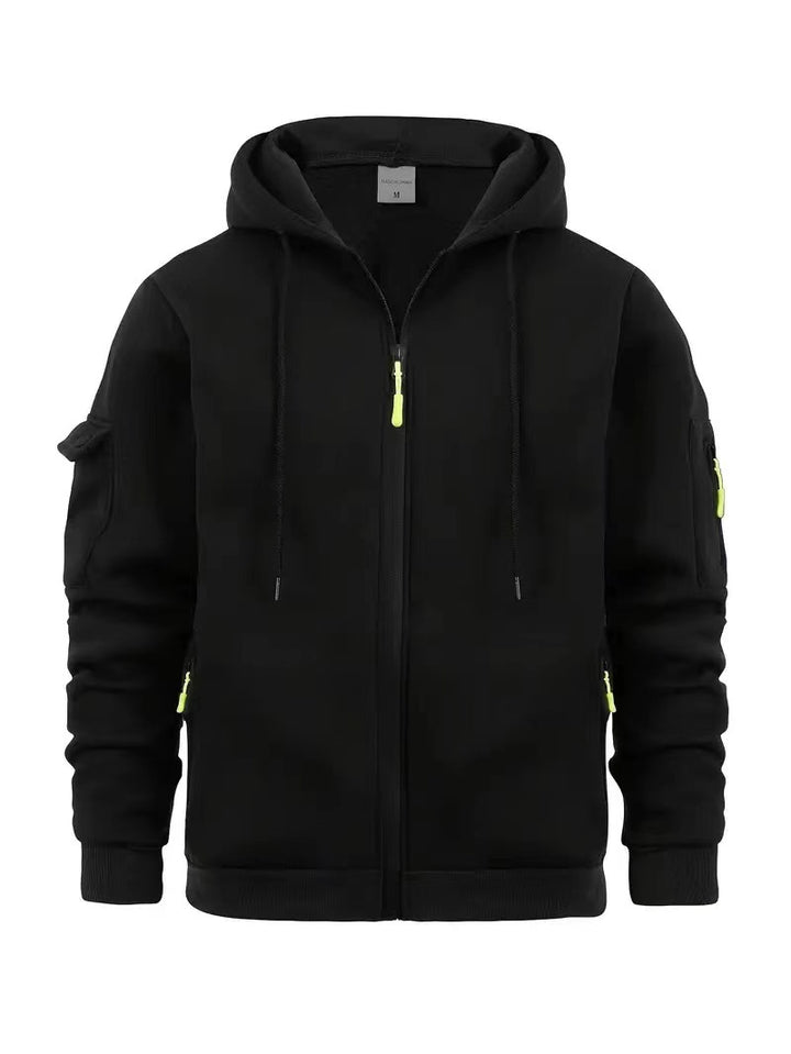Men's functional hoodie jacket with practical zip pockets Lune London