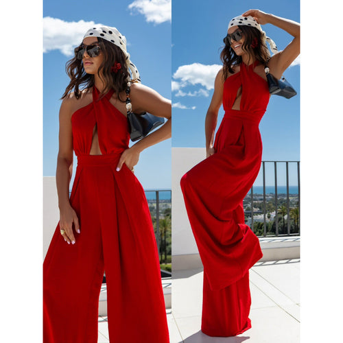 Ladies High Neck Cutout Jumpsuit Amarae