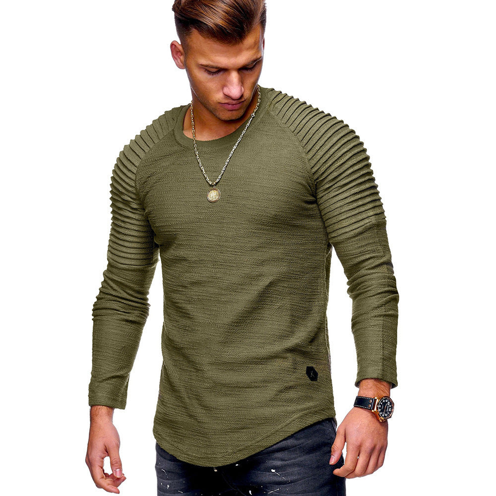 Elegant long-sleeve sweater for men with textured design and slim fit Lune London