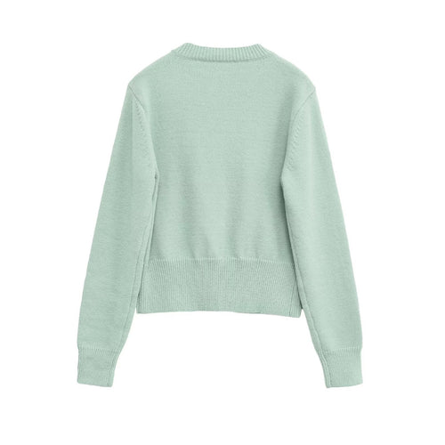 Short knitted jacket for women with buttons and soft material Amarae