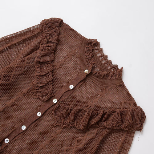 Women Playful vest with ruffles and button details Amarae