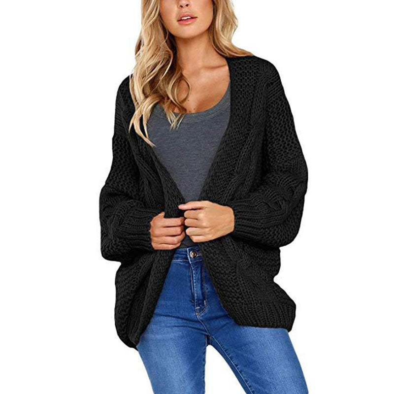 Cardigan en tricot épais pour femmes avec un élégant motif en torsades et une coupe décontractée Chic & Stil