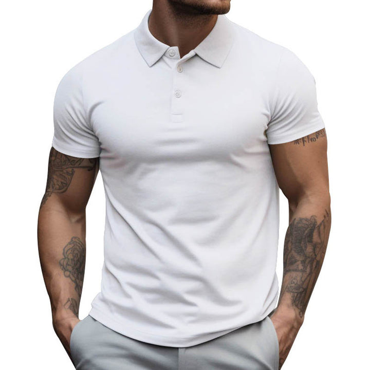 Short sleeve polo shirt for men in breathable cotton blend with moisture regulation technology Lune London
