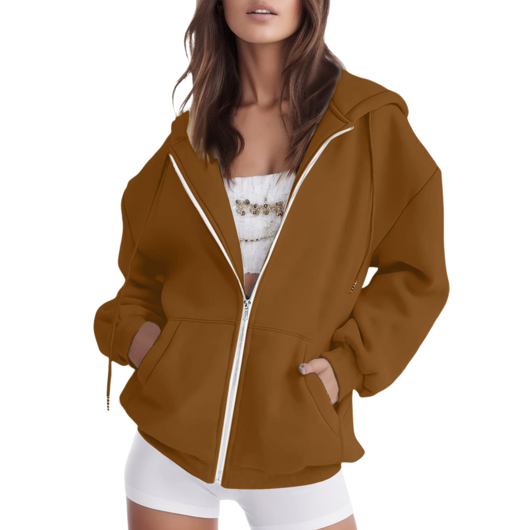 Ladies oversized hooded jacket with practical pockets Amarae